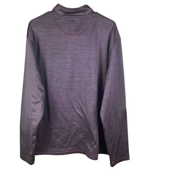 G.H. Bass & Co. Mens Heathered Purple Quarter Zip Fleece Top Size XL - Picture 3 of 4